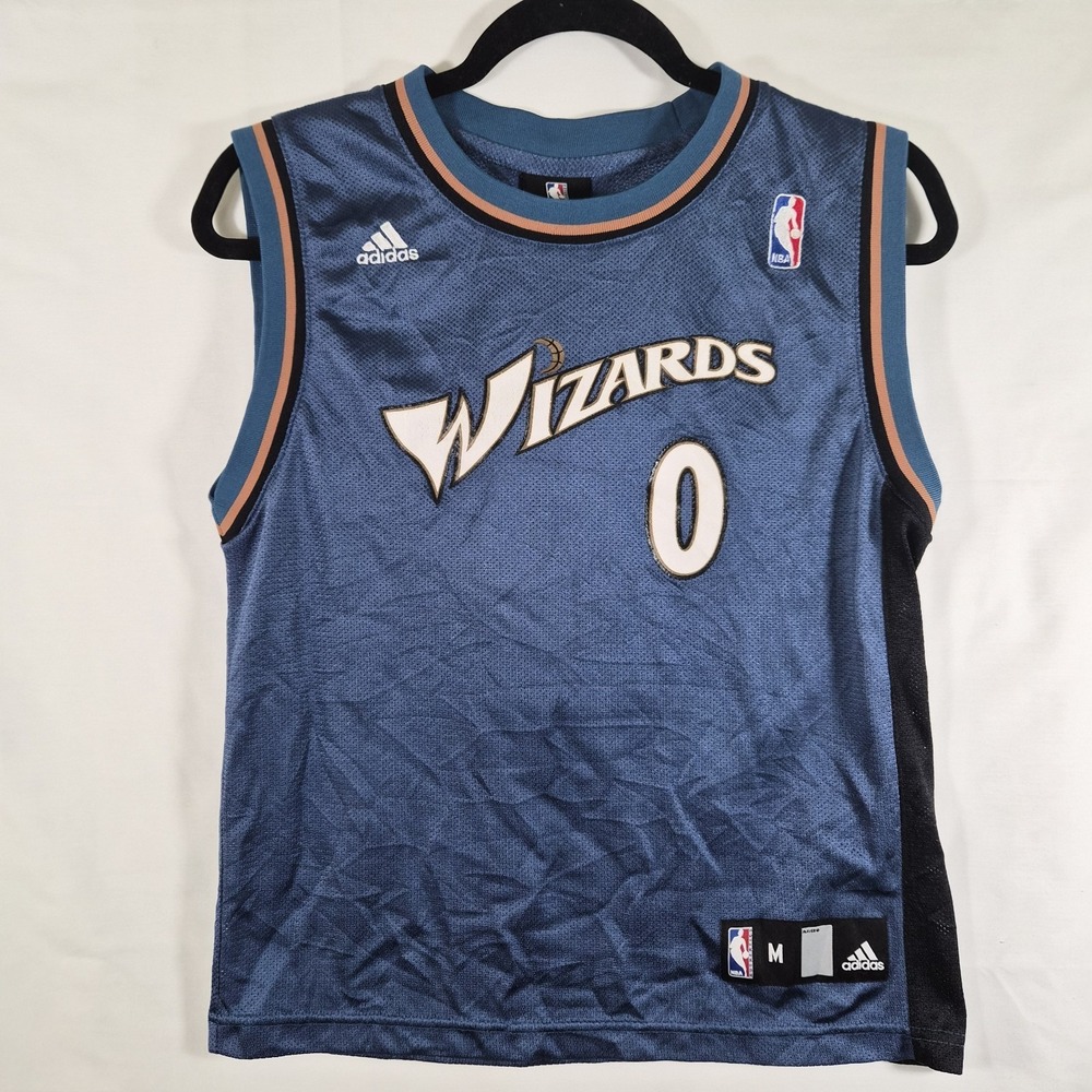 Gilbert Arenas Wizards Jersey Youth M‎ 10-12 Adidas NBA Blue #0 Basketball